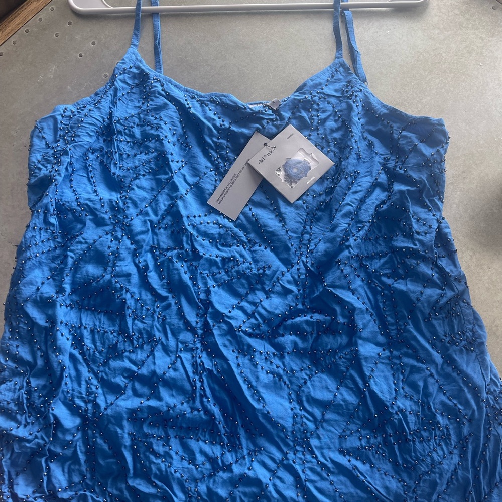 Royal blue beaded cami